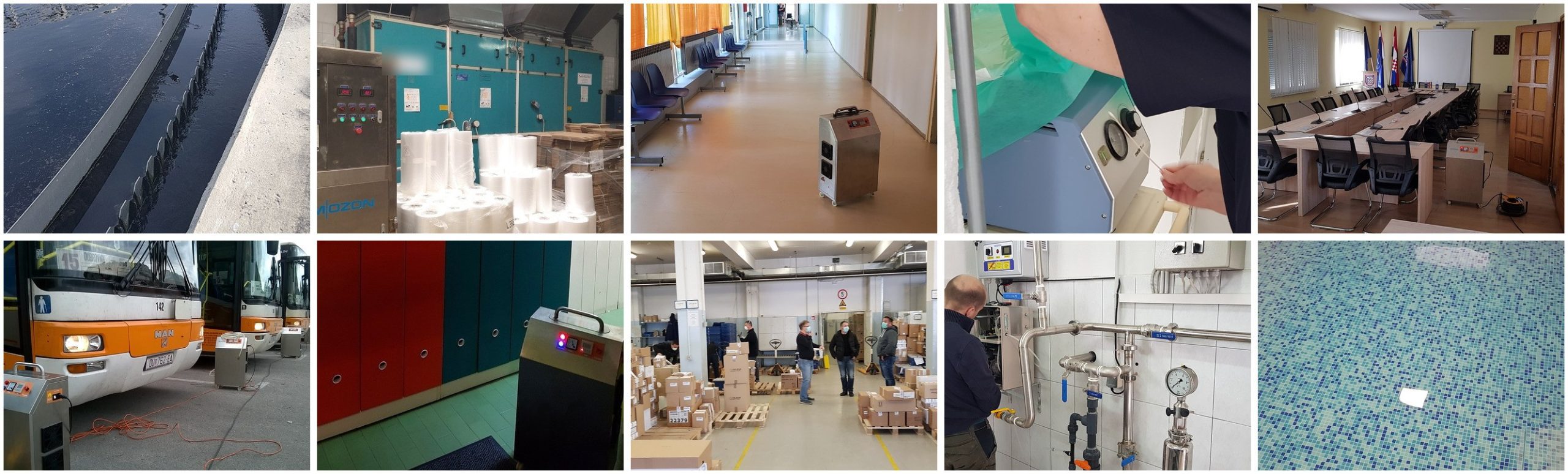Područja primjene ozona — voda, zdravstvo, prehrambena industrija, turizam, vozila i javni prostori.